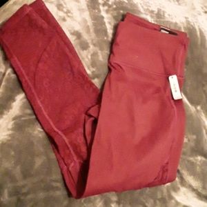 VS burgundy/wine leggings with mesh